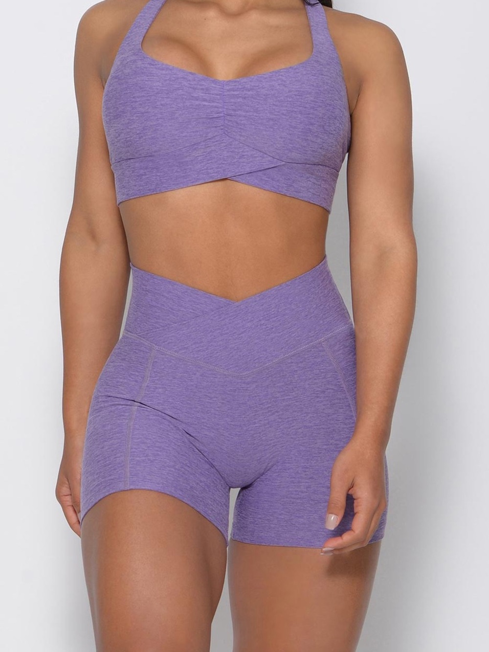Bombshell Sportswear Tiny Waist Shorts Light Purple Size Small